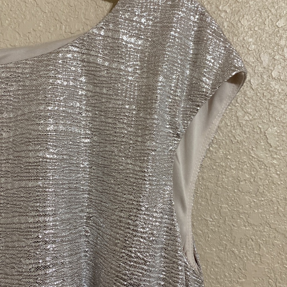 Anne Klein silver mid dress size 12 excellent - Picture 3 of 5